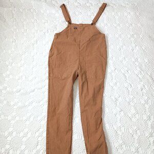 Girlscout Shop Bib Utility Overalls Tan Brown Canvas Skinny Leg Small Women S